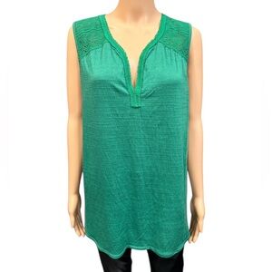 MAX STUDIO Sleeveless Top in Vibrant Amazon Green NWT 1X